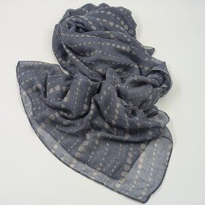 Blue-Gray Dotted Print Lightweight Scarf | 42" x 70"